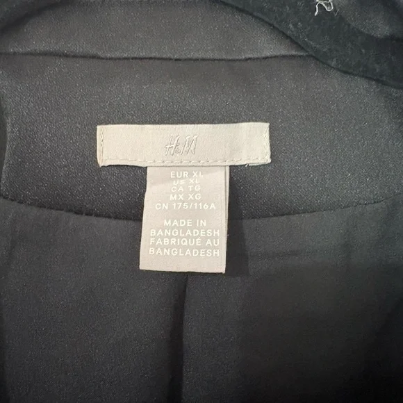 H&M Black Oversized Double-Breasted Longline Blazer - Picture 2 of 5